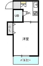 アクティブ21 1DKの間取図画像