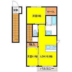 シャルモント 2SLDKの間取図画像