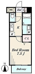ディアコート門司 1Kの間取図画像