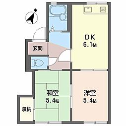 メゾン・ヴェルデュール 2DKの間取図画像