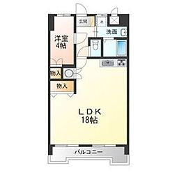 赤羽ハイツ 1LDKの間取図画像