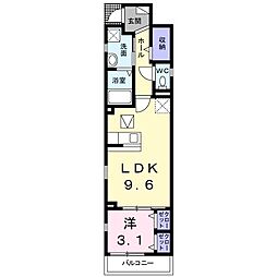 サニーピース 1LDKの間取図画像