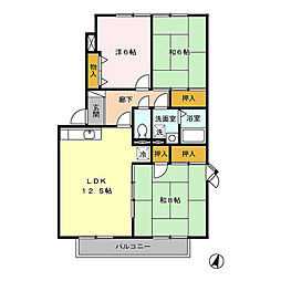 メイユールヤマタケC 3LDKの間取図画像