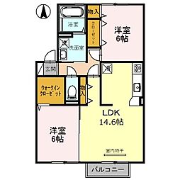 エコソレイユB 2LDKの間取図画像