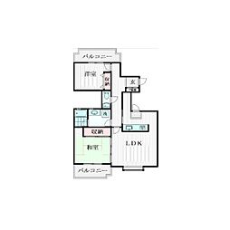 コープ野村緑山ヒルズ弐番館 2LDKの間取図画像