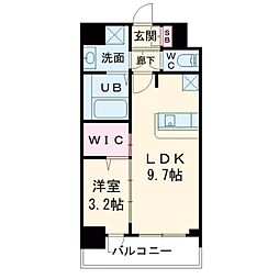 Alivisドーム前 1LDKの間取図画像
