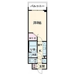 Alivisドーム前 1Kの間取図画像