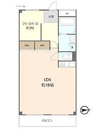 小田原サニータウン 1LDKの間取図画像