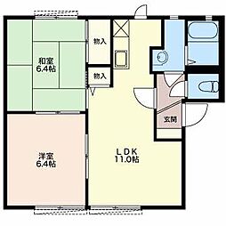 エルパティオB 2LDKの間取図画像