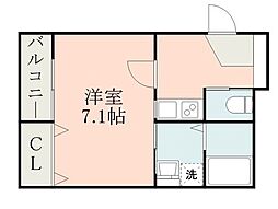 サイエンス吉富 1Kの間取図画像