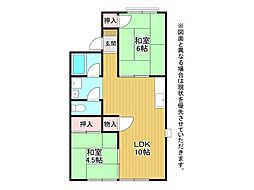 シャトーちぐさ 2LDKの間取図画像