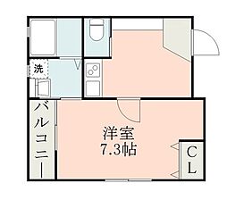 サイエンス吉富 1Kの間取図画像