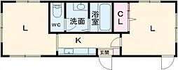 JAM城山 2DKの間取図画像