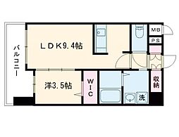 BUENACASA熊本駅前EAST 1LDKの間取図画像
