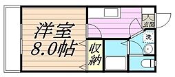 スターライト子平町 1Kの間取図画像