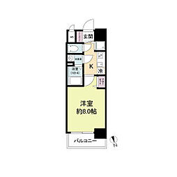 ディームス江坂 1Kの間取図画像