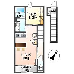 Vanessa Bell (ヴェネッサベル) 1LDKの間取図画像