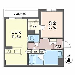 コンコード 1LDKの間取図画像