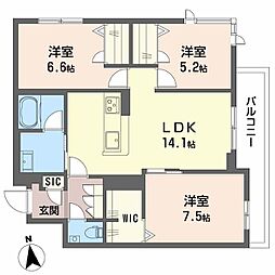 シャーメゾン マイレ 3LDKの間取図画像