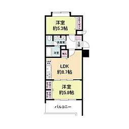 グランパーク天神 2LDKの間取図画像
