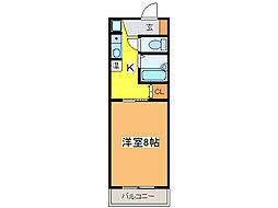 乗貞マンション 1Kの間取図画像