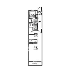 aruROOM清水春日 ワンルームの間取図画像