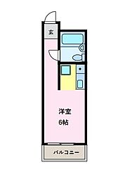 ピュアプレイス ワンルームの間取図画像