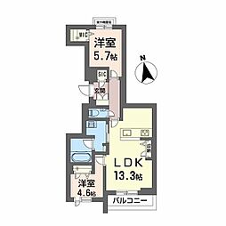 シャトル牛田旭 6LDKの間取図画像