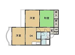 リバータウン錦本 3DKの間取図画像