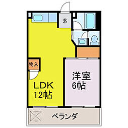 第5梅野ビル 2DKの間取図画像