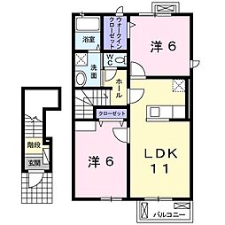 ハイマウントFourB 2LDKの間取図画像
