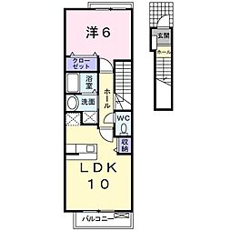 スターヴィレッジE 1LDKの間取図画像