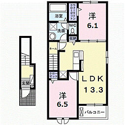シェ・ミライク五反田 2LDKの間取図画像
