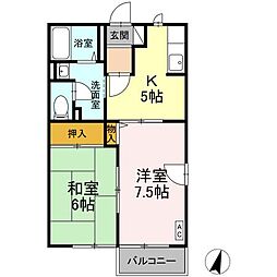 サンパティークA 2Kの間取図画像