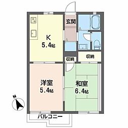 フレグランス島崎 2Kの間取図画像