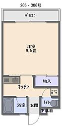 アーヴァンライフ 1Kの間取図画像