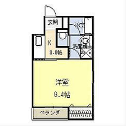 ぱ～くたうんルナ湘南 1Kの間取図画像