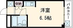 ハッピーコート駅前 ワンルームの間取図画像