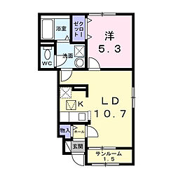 大林1丁目アパート 1LDKの間取図画像