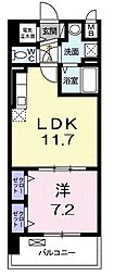カーサアレグリア 1LDKの間取図画像