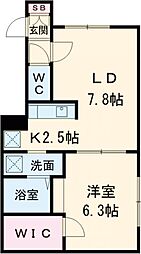 couronne d'or(クロンドール) 1LDKの間取図画像