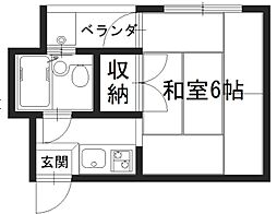 ピュアガーデンカツラ 1Kの間取図画像