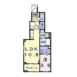 クレストールIV B 1LDKの間取図画像