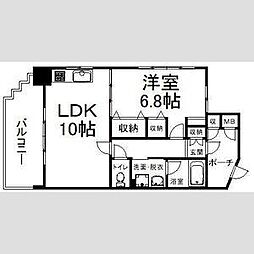 セントポーリア西大路七条 1LDKの間取図画像