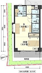 スワローヒルズMH 1DKの間取図画像