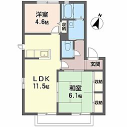 グリーンヒルズ丸山 2LDKの間取図画像