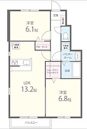アルミック山荘C 2LDKの間取図画像