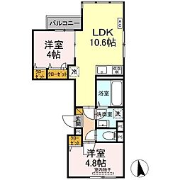 maison de AINA 2LDKの間取図画像