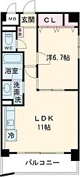 ボヌール有瀬 1LDKの間取図画像