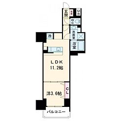 アーバネックス谷町四丁目 1LDKの間取図画像